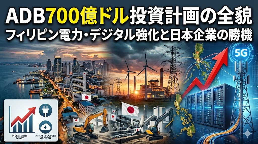 ADB 700億ドル投資計画とフィリピン電力・デジタル基盤強化の事業機会
