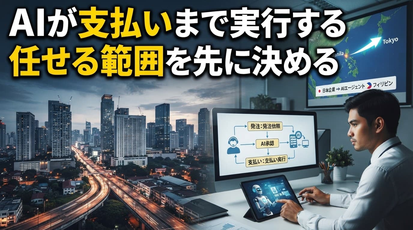 AIエージェントが発注から支払いまで実行した初事例に学ぶ:「いくらまで・誰の承認で」を先に決める設計|フィリピン日系企業向けケーススタディ