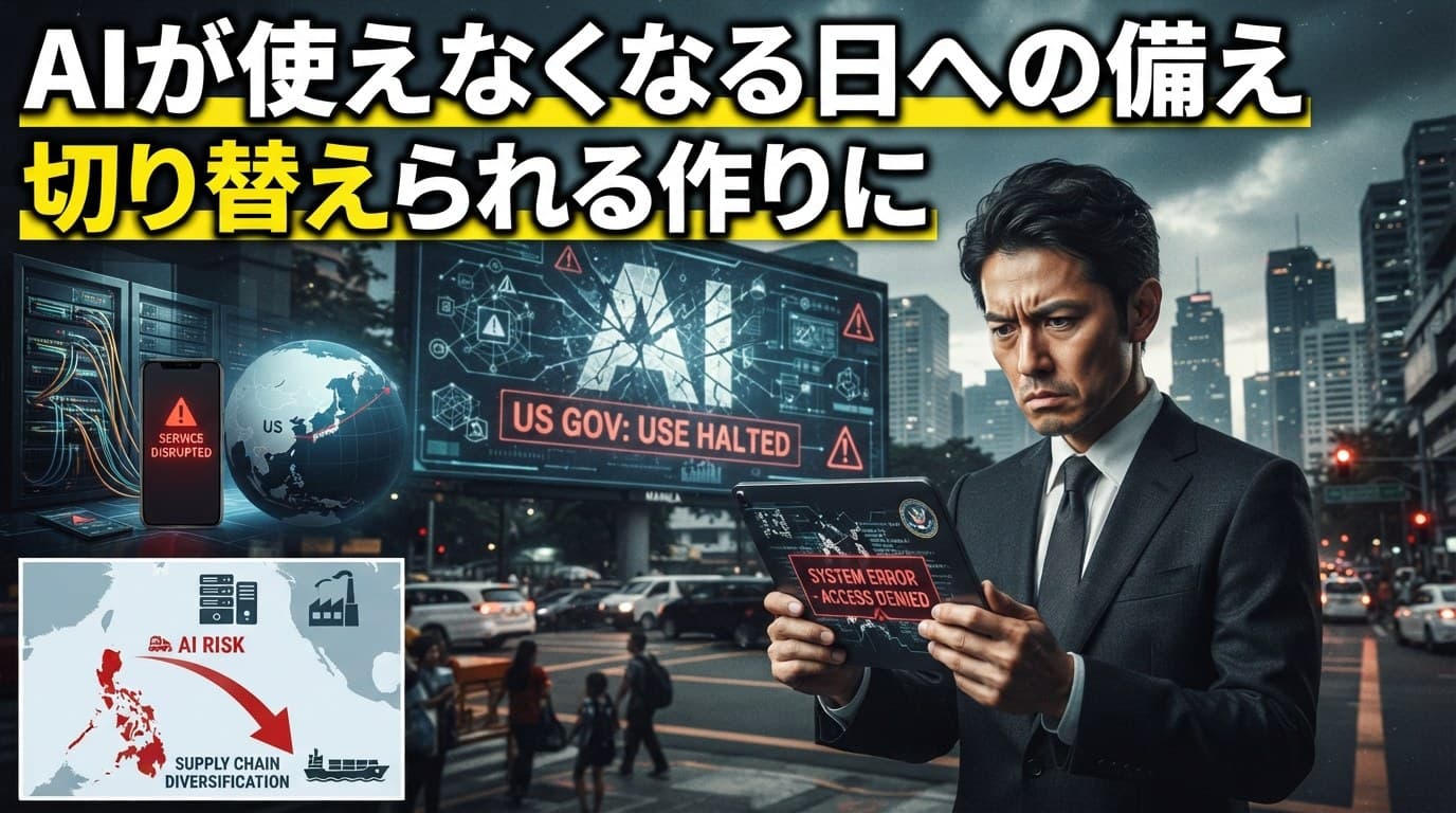 米政府の使用停止指示に学ぶ:AIの提供元が使えなくなる日への備え|フィリピン日系企業向けケーススタディ