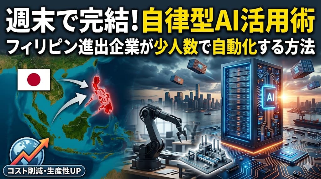 週末でつくる自律型AI|フィリピン進出の日本企業が少人数で業務自動化する方法