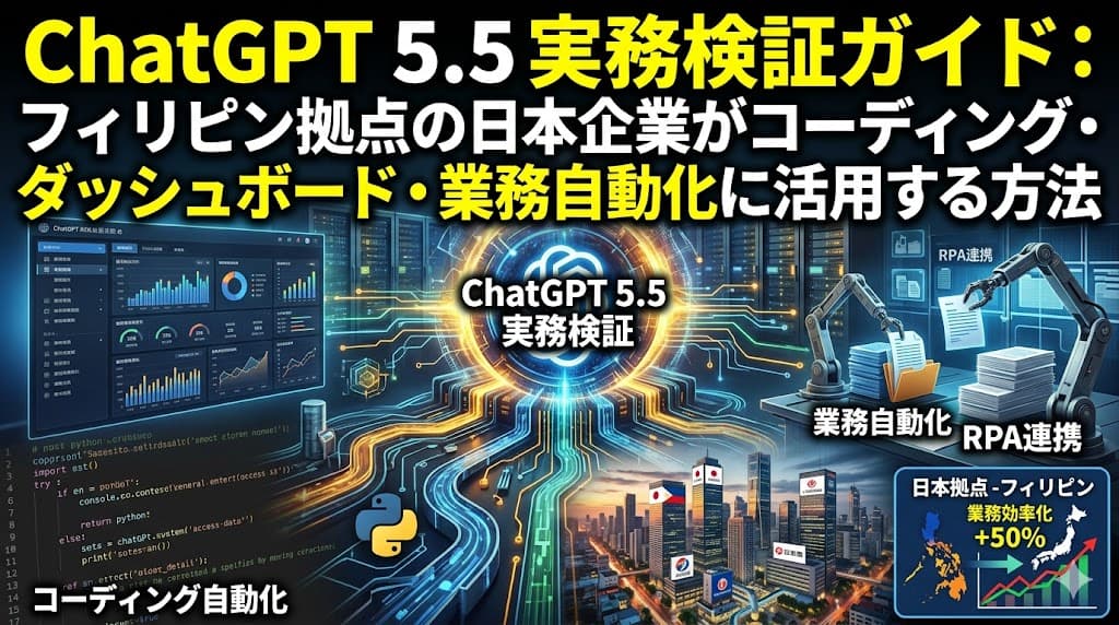 ChatGPT 5.5実務活用ガイド|フィリピン日系企業の業務自動化とダッシュボード構築