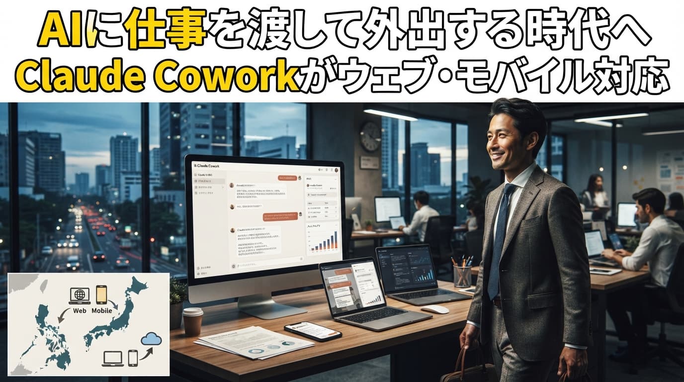Claude Coworkがウェブ・モバイル対応に学ぶ:「AIに仕事を渡して外出する」働き方への備え|フィリピン日系企業向けケーススタディ