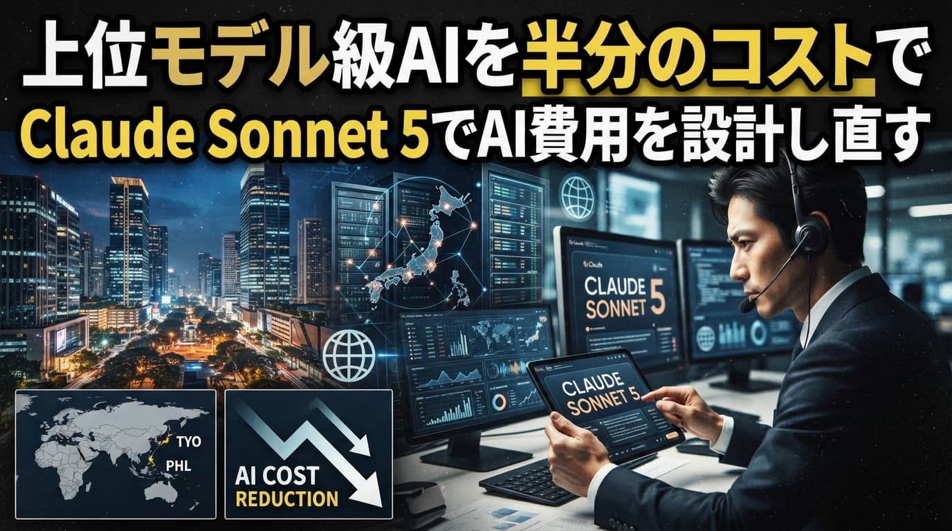 Claude Sonnet 5の登場に学ぶ:「上位モデル級の性能を半分のコストで」時代のAI費用設計|フィリピン日系企業向けケーススタディ