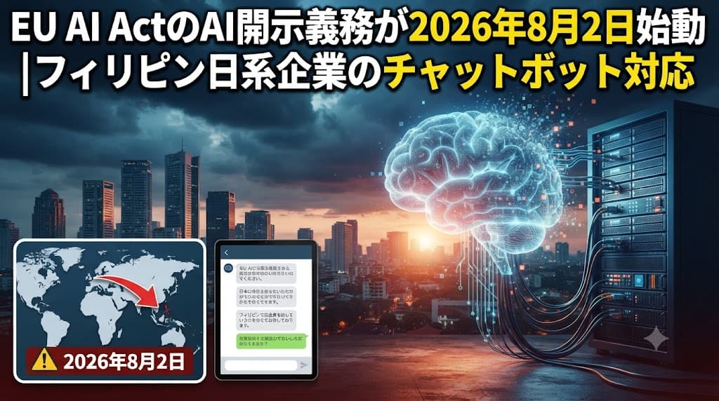 EU AI ActのAI開示義務が2026年8月2日始動|フィリピン日系企業のチャットボット対応