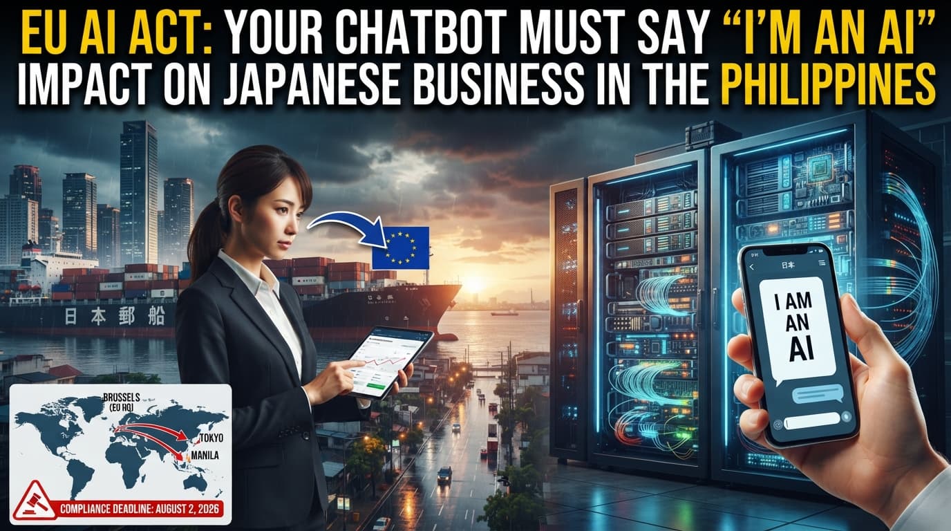 The Law That Makes Your Chatbot Say 'I'm an AI': The EU AI Act Goes Live August 2, 2026 — What It Means for Japanese Companies in the Philippines