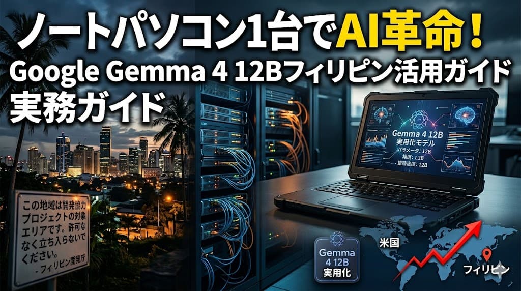 ノートパソコン1台で動くAI:GoogleのGemma 4 12Bをフィリピン拠点で活かす実務ガイド