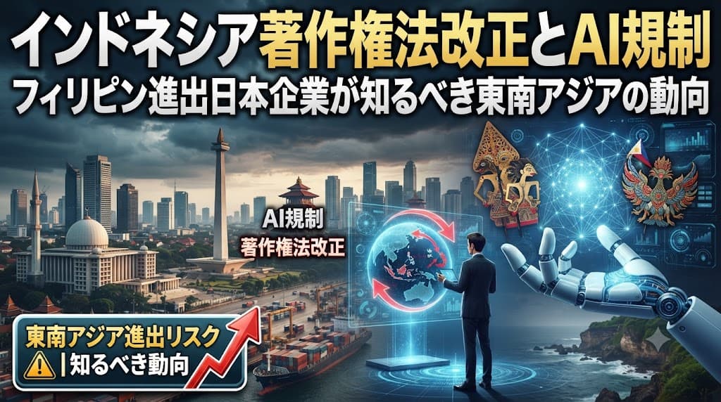 インドネシア著作権法改正とAI規制|フィリピン進出日本企業が知るべき東南アジアの動向