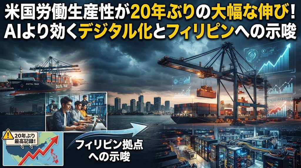 米国の労働生産性が20年ぶりの高い伸び──AIより先に効くデジタル化とフィリピン拠点への示唆