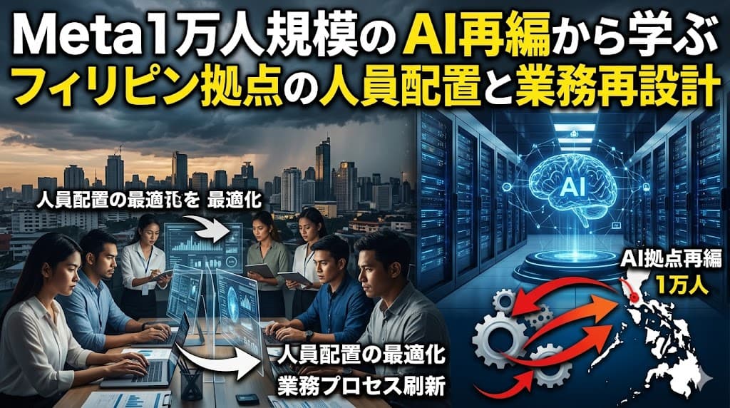 Meta大規模AI再編に学ぶフィリピン拠点の人員配置と業務再設計