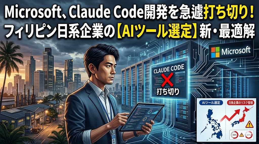 MicrosoftがClaude Code打ち切り——フィリピン日系企業のAI開発ツール選定術