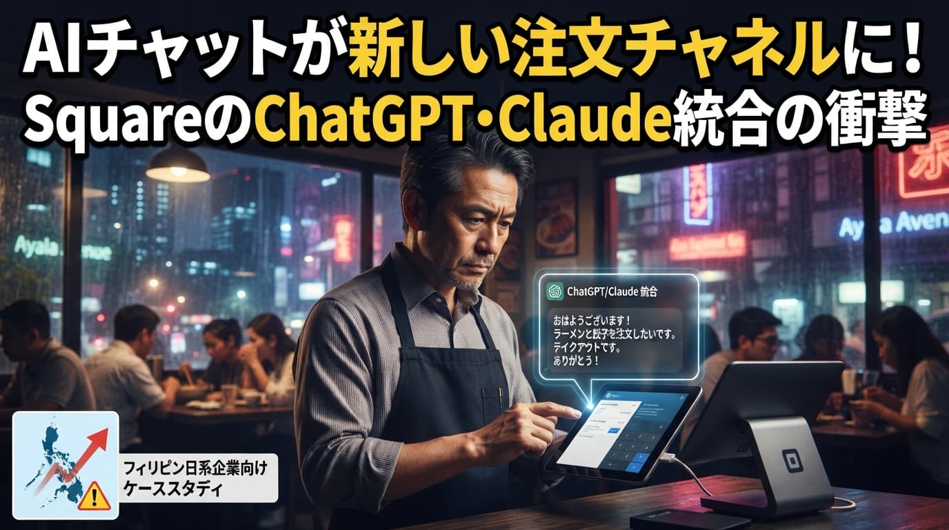 SquareのChatGPT・Claude統合に学ぶ:AIチャットが「新しい注文チャネル」になる日への備え|フィリピン日系企業向けケーススタディ