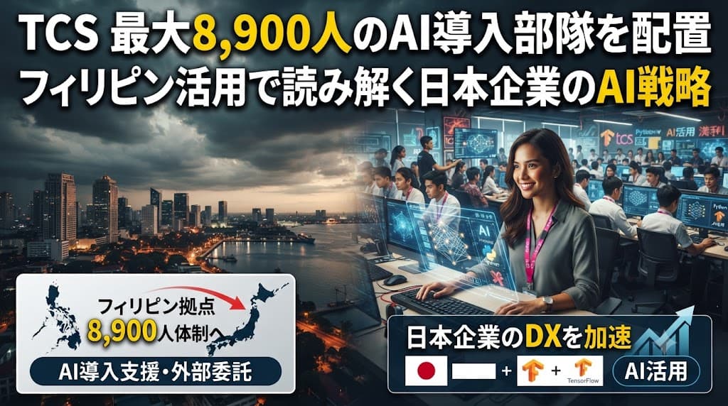 TCSが最大8,900人のAI導入エンジニアを配置——フィリピンの外部委託と日本企業のAI活用を読み解く